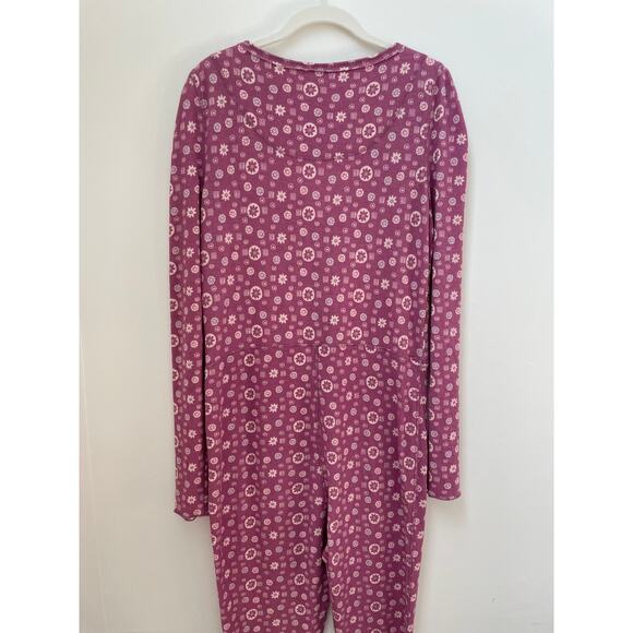 Free People Home Alone Long Johns Womens L Pink Sweet Combo Pajamas Cottagecore - Picture 16 of 16